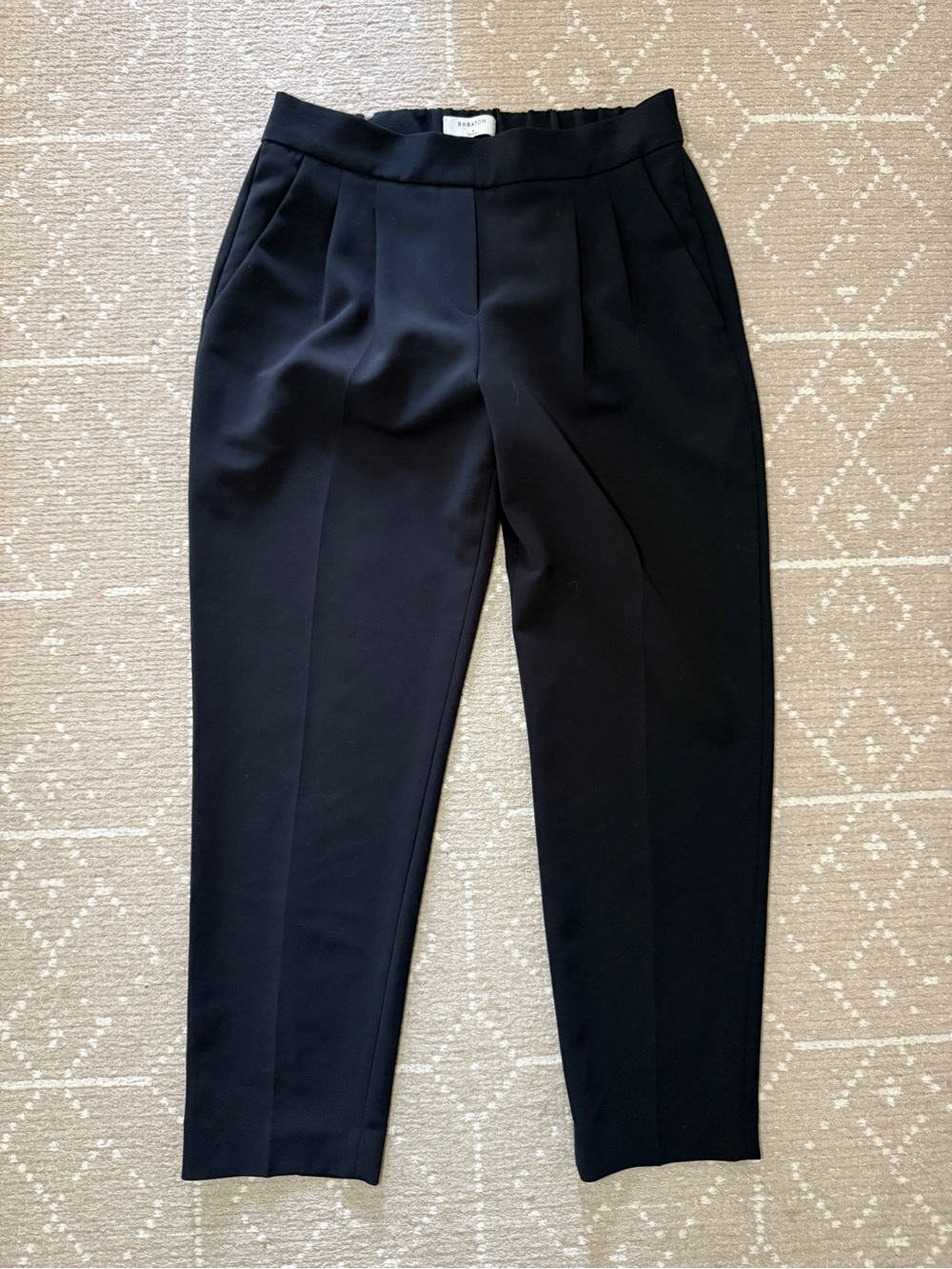 Aritzia Babaton Black Elastic Waist Trousers